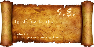 Ignácz Erika névjegykártya